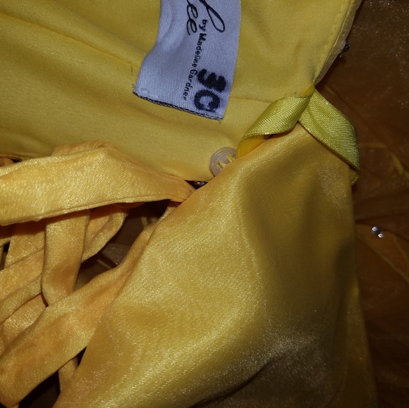 ๐ Mori Lee Sweetheart Party Jeweled Dress Size 1/2 Yellow ๐ - Picture 8 of 14